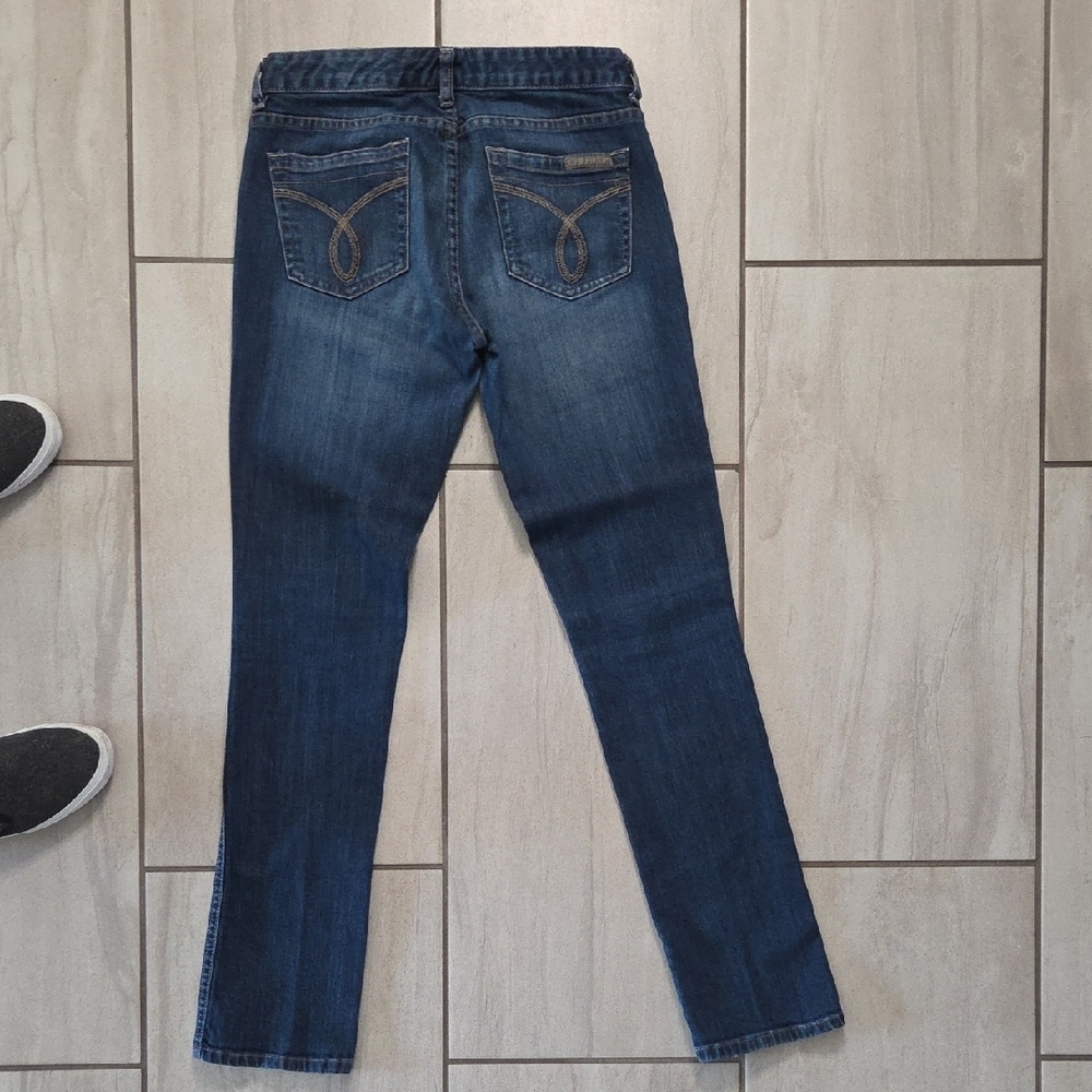 Vintage Y2K Calvin Klein Women's Dark Blue Straight Jeans Size 27/4 One Owner - Picture 4 of 4